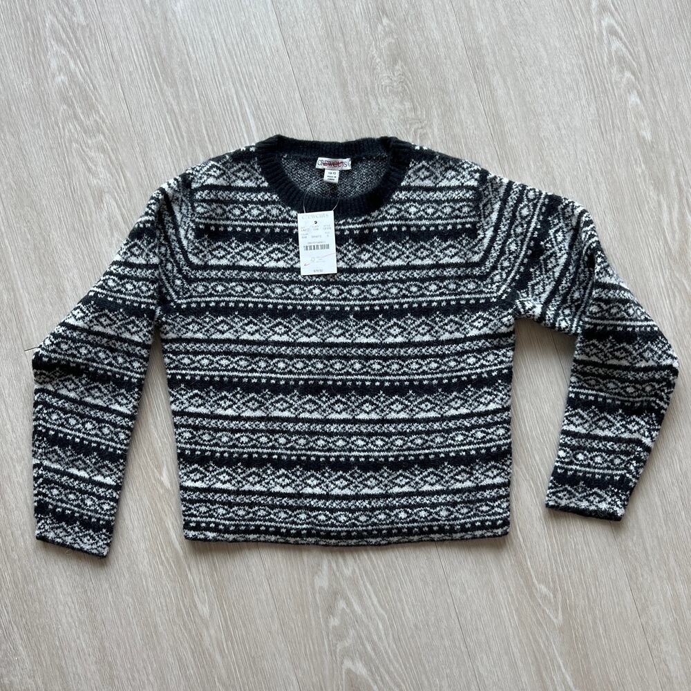 Crewcuts J Crew Girls Fair Isle Cropped Sweater In Supersoft Yarn Small 6-7 Year
